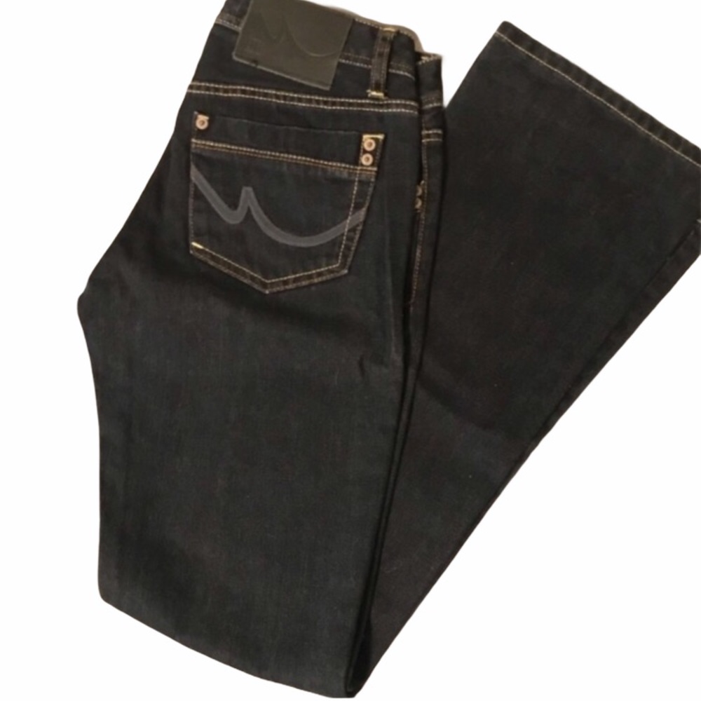 Dark wash wide leg jeans